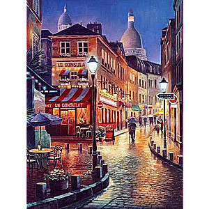 Diamond Mosaic 30x40 cm Old Town. Rain, 24 colors, round 4