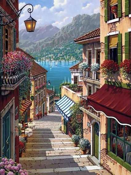 Diamond Mosaic 30x40 cm Italian Streets, 26 colors, level 4