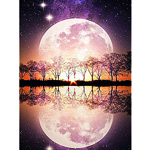 Diamond Mosaic 30x40 cm Lunar Sunset on the Shore, 25 colors, level 4