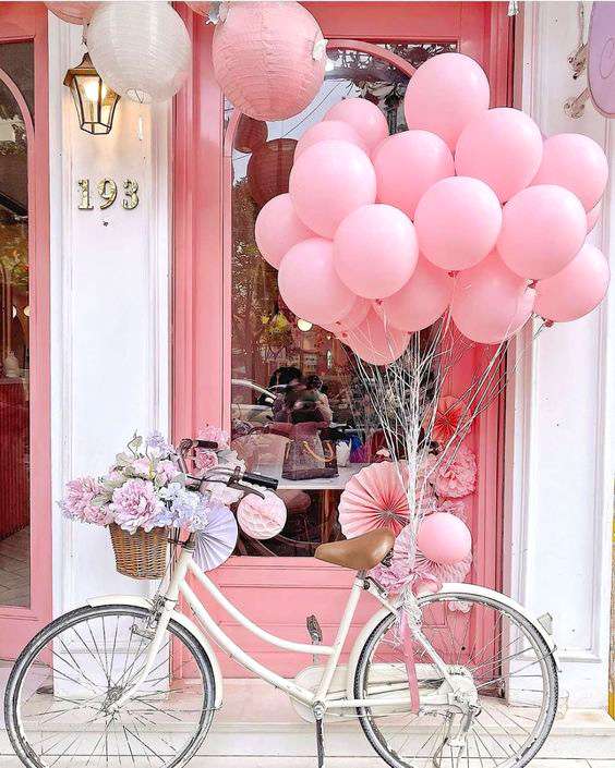 Diamond mosaic 30x40 cm Bicycle with balloons, 26 colors, level 4