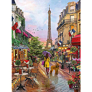 Diamond mosaic 30x40 cm Girl with a dog in Paris, 26 colors, item 4