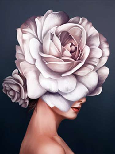 Diamond Mosaic 30x40 cm Girl-Peony, 26 colors, level 4