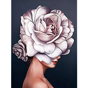 Diamond Mosaic 30x40 cm Girl-Peony, 26 colors, level 4