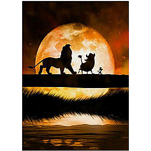Diamond Mosaic 30x40 cm The Lion King. Friends' Walk, 24 colors, level 4