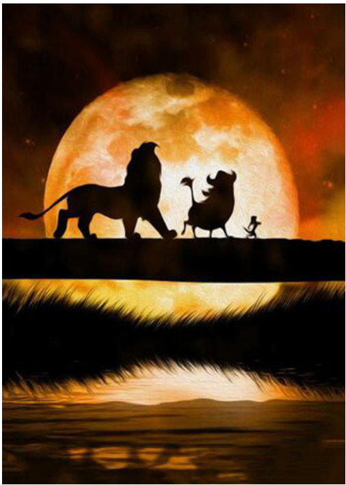 Diamond Mosaic 30x40 cm The Lion King. Friends' Walk, 24 colors, level 4