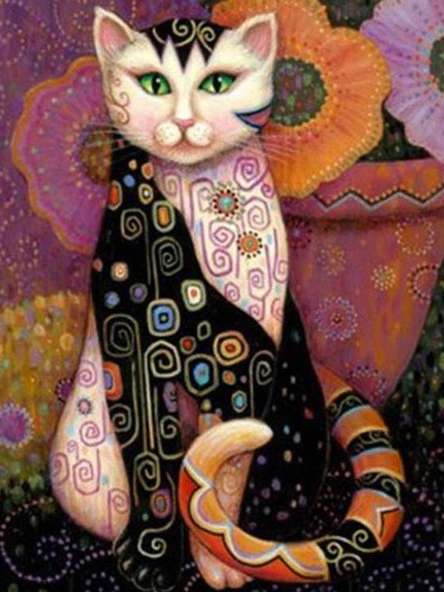 Diamond Mosaic 30x40 cm Cat with Patterns, 26 Colors, Level 4