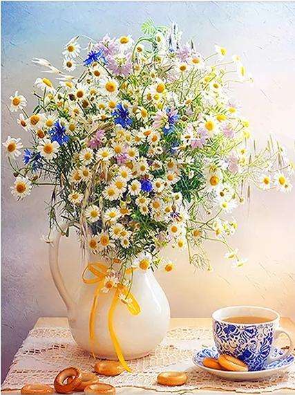 Diamond Mosaic 30x40 cm Still Life with Daisies, 25 colors, level 4