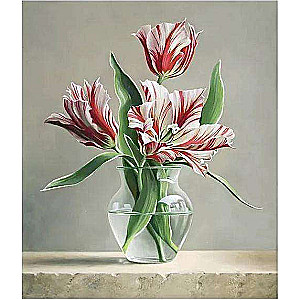Diamond mosaic 30x40 cm Tulips in a vase, 26 colors, section 4