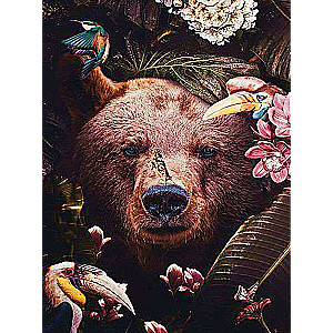 Diamond Mosaic 30x40 cm Bear with Birds, 26 colors, art. 4