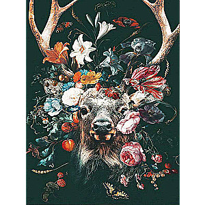 Diamond Mosaic 30x40 cm Deer in Flowers, 26 colors, difficulty 4