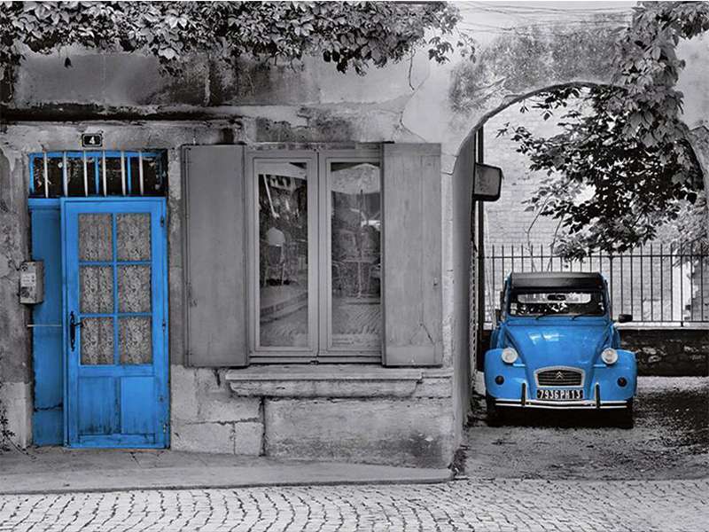 Diamond mosaic 30x40 cm Blue retro car, 20 colors, level 4