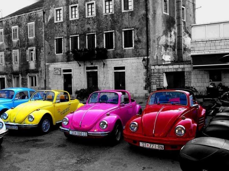 Diamond Mosaic 30x40 cm Colorful Retro Cars, 26 colors, level 4