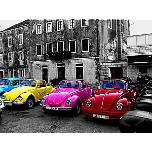 Diamond Mosaic 30x40 cm Colorful Retro Cars, 26 colors, level 4