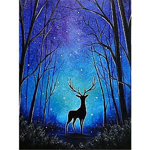 Diamond Painting 30x40 cm Night Deer, 22 colors, square 4