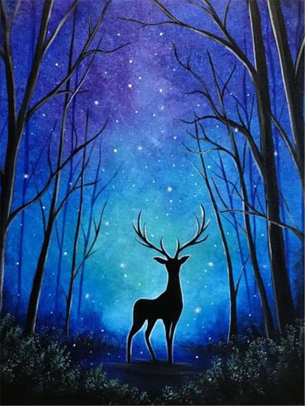 Diamond Painting 30x40 cm Night Deer, 22 colors, square 4