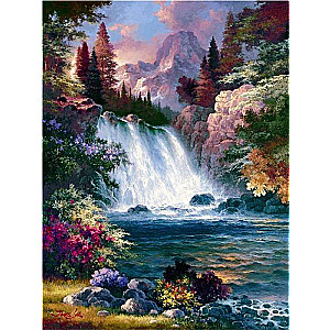 Diamond Mosaic 30x40 cm Autumn Waterfall, 24 colors, level 4