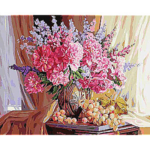 Diamond Mosaic 30x40 cm Still Life with Flowers, 24 colors, level 4