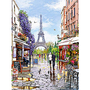 Diamond mosaic 30x40 cm Walk in Paris, 26 colors, half 4