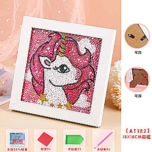 Diamond Mosaic 15x15 cm with Photo Frame Pink Unicorn