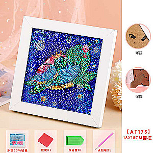 Diamond mosaic 15x15 cm with photo frame Turtle with baby