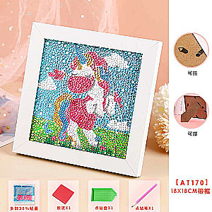 Diamond mosaic 15x15 cm with photo frame Unicorn in a dress