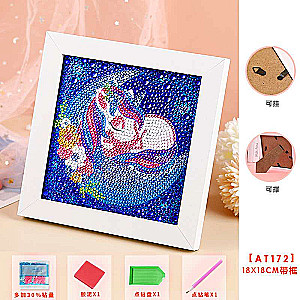 Diamond Mosaic 15x15 cm with Photo Frame Lunar Unicorn