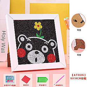 Diamond mosaic 15x15 cm with photo frame Black Bear