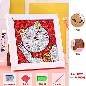 Diamond Mosaic 15x15 cm with Photo Frame Cat Neko