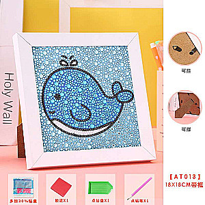 Diamond Mosaic 15x15 cm with Frame Whale