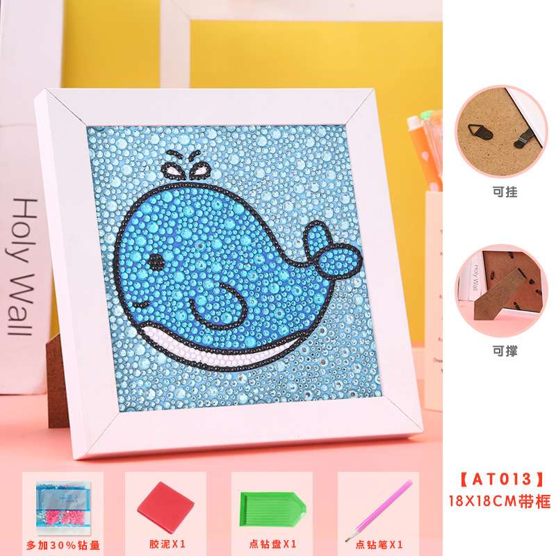Diamond Mosaic 15x15 cm with Frame Whale