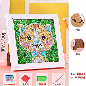 Diamond Mosaic 15x15 cm with Photo Frame Ginger Cat
