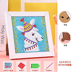 Diamond Mosaic 15x15 cm with Frame Llama