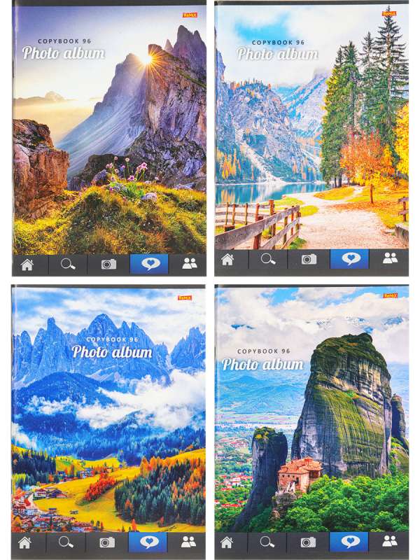 Notebook GRIDDING 96 sheets. CAPTIVATING LANDSCAPES