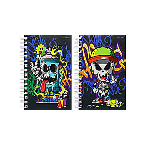 A6 Notebook, 120 sheets. SKELETONS AND GRAFFITI