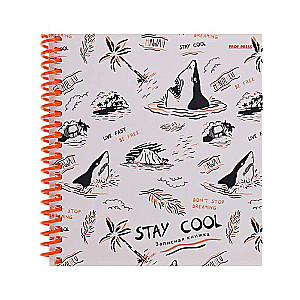 A6 Notebook 80 Sheets. SHARKS IN THE OCEAN