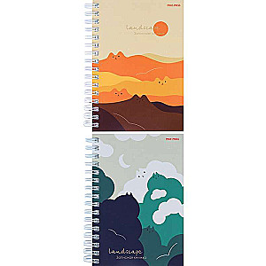 A6 Notebook, 120 sheets. WHIMSICAL LANDSCAPES