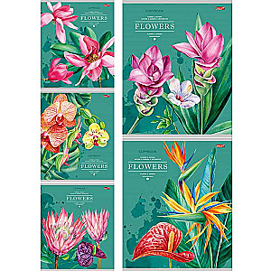 Notebook LINE 48 sheets. EXOTIC FLOWERS