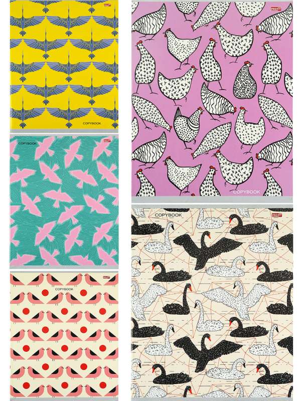 Notebook GRID 48 sheets. ORNAMENTS WITH BIRDS