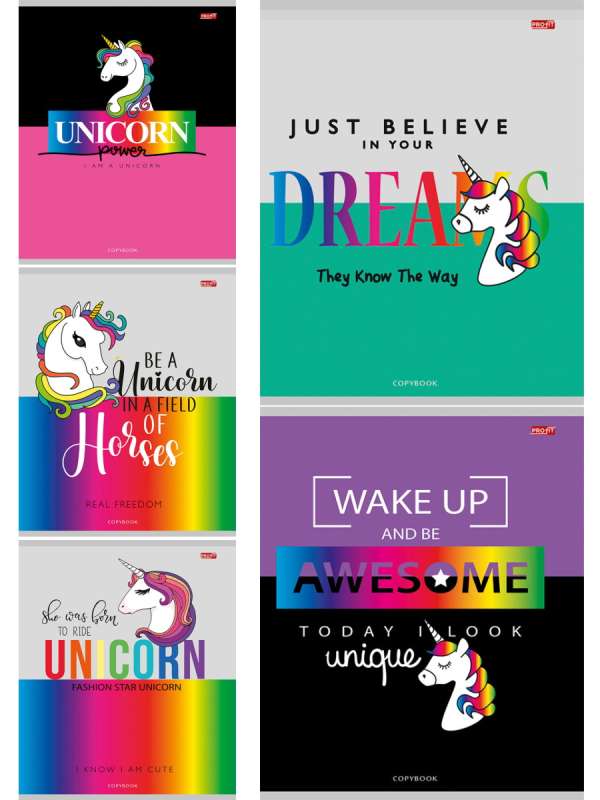 Notebook GRID 48 sheets. COLOR BLOCK AND UNICORNS