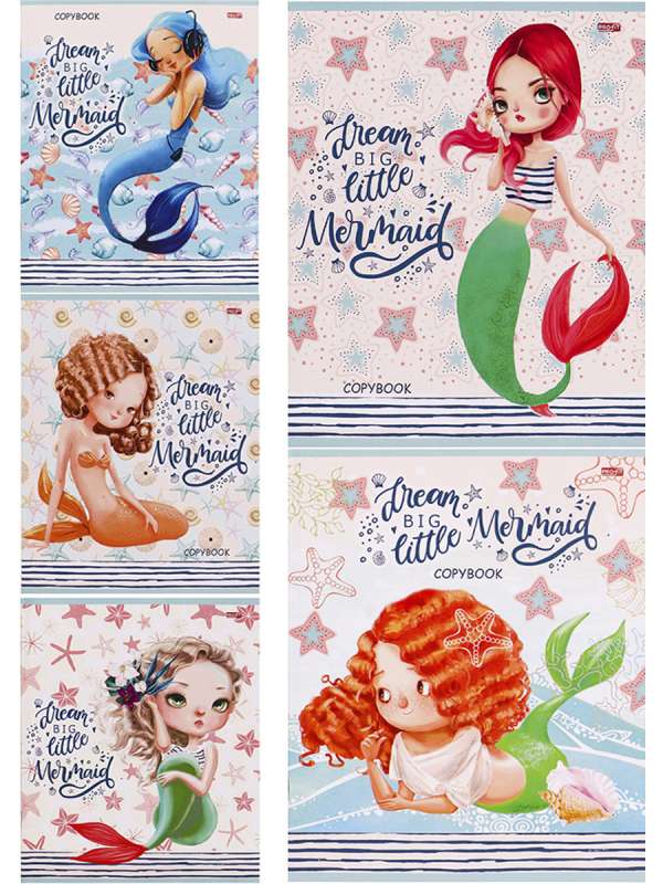 Notebook CHECKERED 48 sheets. LITTLE MERMAID