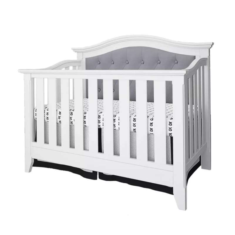 Children's crib MO-17 size 140*70, white-gray