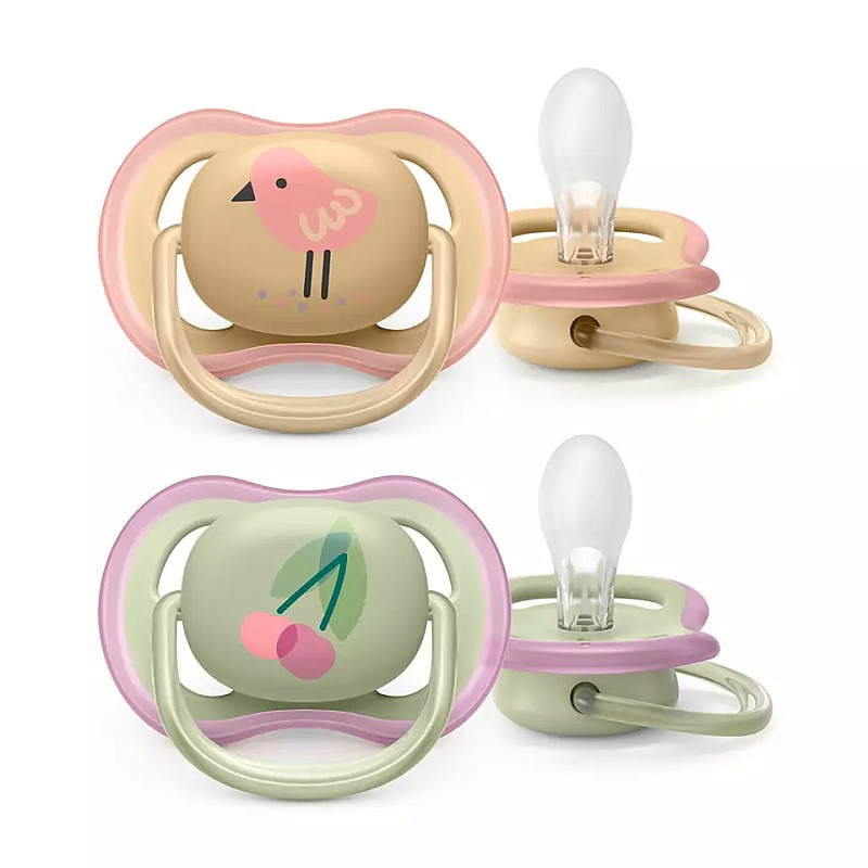 Philips Avent pacifier Ultra Air DECO, 0-6M 2 pcs., for girls