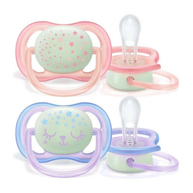 Philips Avent Ultra Air Night pacifier, 0-6M, 2pcs. pink