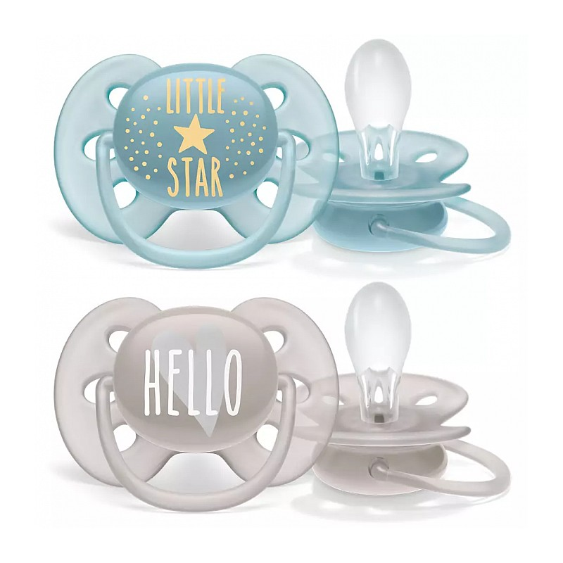 Philips Avent pacifier Ultra soft DECO, 6-18M 2 pcs., for boys