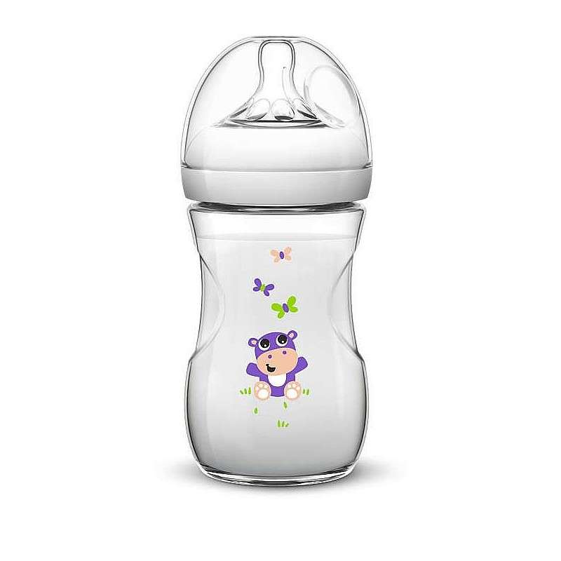 Philips Avent Feeding Bottle Natural Hippo 260 ml, 1M+