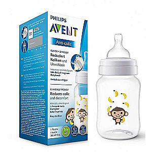 Philips Avent Anti-Colic Bottle 260 ml, 1M+ Monkey