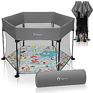 Lionelo Roel Grey Multicolor children's playpen