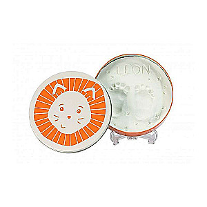 Baby Art Magic Box Round Lion baby footprint/handprint making kit