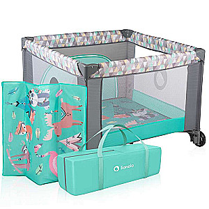 Foldable Playpen LENE green stone Lionelo