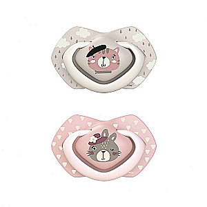 CANPOL BABIES Silicone Latex Pacifier, Symmetrical BONJOUR PARIS, 0-6m, 2pcs.